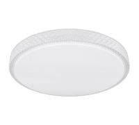 Plafonnier avec télécommande dimmable effet étoile de lumière cristalline, CCT, métal blanc, LED 40W 3200Lm blanc chaudblanc froid, D 60 cm