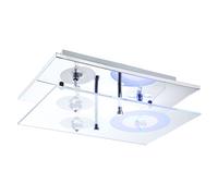 Plafonnier avec télécommande et changement de couleur, éclairage de salon chromé, avec cristaux en verre, 3x20W 3x 260lm, LxlxH 30x20x10 cm