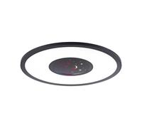 Plafonnier avec télécommande lampe de salon plafonnier dimmable chambre d'enfant, CCT, plaque tournante lune/étoiles, 1x LED 17,5W 1050Lm, 1x RGB 2W, DxH 40x4,5 cm