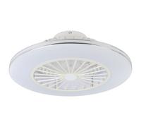 Plafonnier avec ventilateur LOVISCA LED 3X12,6W en matière synthétique blanc et argent D550mm