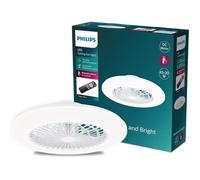 Plafonnier avec ventilateur - PHILIPS - Amigo - 20W+40W - Télécommande incluse - Design contemporain