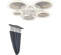 Plafonnier avec ventilateur, télécommande, économe en énergie, blanc