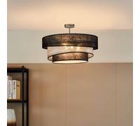 Plafonnier Ayvira Lindby, dimmable, noir, Salon / Salle à manger, Métal, Moderne, Plafonnier Tissu