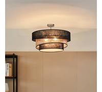 Plafonnier Ayvira Lindby, dimmable, noir, Salon / Salle à manger, Moderne, Plafonnier Tissu
