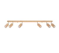 Plafonnier barre MONTAN 6 spots bois/chrome Pure Lume