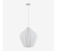Plafonnier Belisa En Métal Et Tissu Blanc Ø40 Cm