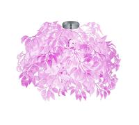 Plafonnier blanc avec télécommande, luminaire de salon à 3 lampes, lampe feuille dimmable, chrome, rond, 3x LED RGB 4,8W 470Lm blanc chaud, PxH 70x73 cm