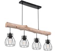 Plafonnier Bois Poutre Télécommande Lampe suspendue Dimmable en kit, ampoules LED RGB incluses
