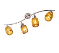Plafonnier bois salon spots nickel chêne spots mobiles strip light Nino 81040446