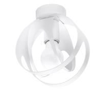 Plafonnier boule blanche plafonnier salon plafonnier rond 1 motif lumineux, métal, 1x E27, DxH 16x21 cm