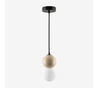 Plafonnier Boule De Cristal En Travertin Davise Noir