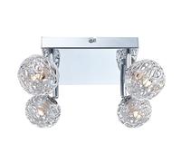 Plafonnier boules chrome lampe de salon plafonnier tressé lampe de couloir pivotant, métal, LxPxH 25x20x15 cm