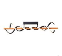 Plafonnier - Brilliant - AMALIA - 80x20,5x18cm - LED intégrée 38W - noir - métal et bois