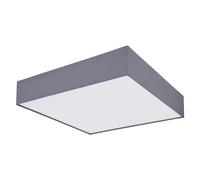 Plafonnier bureau plafonnier salon LED carré, métal plastique, LED 40W 1375lm 3000-6000K, LxLxH 50x50x13 cm
