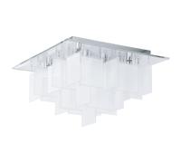 Plafonnier C1 G9 8X18W en acier chrome 470x470x300mm
