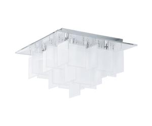 Plafonnier C1 G9 8X18W en acier chrome 470x470x300mm