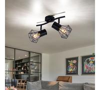 Plafonnier Cage Spots Salon Lampe Rail lumineux mobile en kit, ampoules LED incluses
