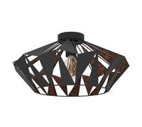 Plafonnier CARLTON 6 E27 1X60W en acier noir et cuivre D470mm