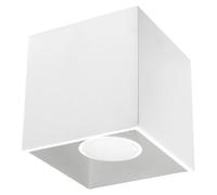 Plafonnier carré Quad 1, aluminium, culot GU10, 40 W, blanc, 10x10x10 cm