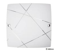 Plafonnier carré verre blanc 40 cm E27 Rabalux Phaedra