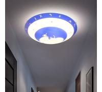 Plafonnier chambre d'enfant verre chambre d'enfant lampe étoiles bébé plafonnier enfant plafonnier bleu lune, métal, 1x E27, DxH 30x9