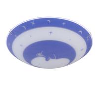 Plafonnier chambre enfants verre enfants chambre étoiles bébé enfant plafonnier lune bleu, métal, 1x LED 4W 320Lm blanc chaud, DxH 30x9