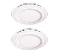 Plafonnier chrome LED plafonnier lampe de chambre lampe de salon, verre métal argent, 1x 17,5W 1550lm 3000K blanc chaud, DxH 30x7,2 cm, lot de 2