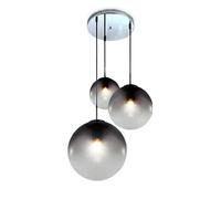 Plafonnier chromé salon éclairage boule de verre lampe fumée Globo 15861-3
