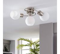 Plafonnier Ciala Lindby, dimmable, gris, Salon / Salle à manger, Verre, Moderne, Plafonnier