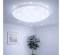 Plafonnier LED Chambre à coucher 6500K Ciel étoilé Plafonnier lumière du jour blanc, effet étoilé, 18W 1260lm 6500K, DxH 29x9,5m
