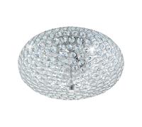 Plafonnier CLEMENTE E27 2X60W en acier chrome D350mm