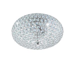 Plafonnier CLEMENTE E27 2X60W en acier chrome D350mm