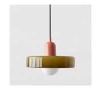 Plafonnier coloré Lampe à suspension du milieu du siècle avec abat-jour en verre Éclairage suspendu vintage Luminaires suspendus en fer et en verre pour chambre à coucher, salon, cuisine, couloir (cou