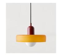Plafonnier coloré Lampe suspendue du milieu du siècle avec abat-jour en verre Éclairage suspendu vintage Luminaires suspendus en fer et en verre pour chambre à coucher, salon, cuisine, couloir (couleu