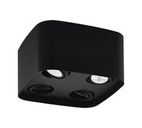 Plafonnier connecté CAMINALES-Z GU10 4X4,9W en acier noir 240x240x120mm