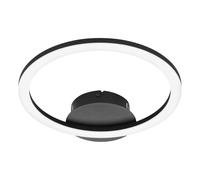 Eglo connect.z Luminaire plafonnier LED connecté Parrapos-Z, ZigBee, lampe de plafond contrôlable par application et commande vocale Alexa, blanc chaud - froid, dimmable, noir et blanc, 34 x 30 cm