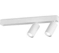 Plafonnier contemporain Profil métallique Blanc 2 Luminaires Gu10 28W 3000K Ip20