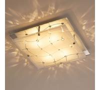 Plafonnier Couloir LED Kristallleuchte Verre Satiné H 7,5cm