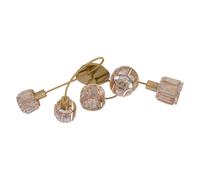 Plafonnier cristal lampe de salon verre cristal doré 5 lampes E14
