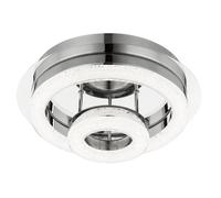 Plafonnier cristaux moderne cristal lumière salon plafonnier chrome, rond, 1x LED 18W 1510Lm blanc neutre, DxH 28x11,2 cm