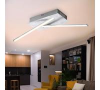 Plafonnier cristaux salon lumière argent métallisé plafonnier moderne, LED 12W 840Lm blanc chaud, L 48 cm