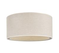 Plafonnier cylindrique en lin beige et rabane naturelle D40 cm TRAVES
