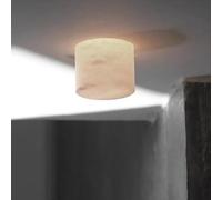 Plafonnier cylindrique Moderne en marbre Naturel, Petit modèle LED, décoration intérieure, Chambre, Balcon, entrée, éclairage Luxueux en Pierre (10 cm, lumière Naturelle)