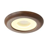 Plafonnier de Style Minimaliste Nordique, Métal Et Acrylique Finition Noyer, Forme Ronde Ultra Mince, Plafond, Montage Encastré, Montage Semi-Encastré, Luminaire Suspendu Pour Couloir, Entrée, Balcon
