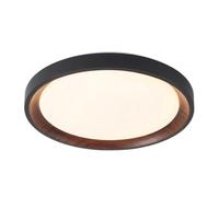 Plafonnier de Style Nordique, En Fer Avec Abat-Jour En Acrylique Abs Imprimé Grain de Noyer, Ultra Fin, Rond, Encastré, Luminaire, Lampe Convenant À La Chambre, Au Salon, À La Cuisine, À La Maison (No