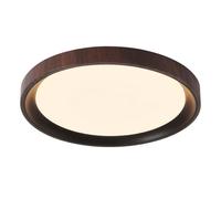 Plafonnier de Style Nordique, En Fer Avec Abat-Jour En Acrylique Abs Imprimé Grain de Noyer, Ultra Fin, Rond, Encastré, Luminaire, Lampe Convenant À La Chambre, Au Salon, À La Cuisine, À La Maison (No