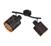Plafonnier décor poinçonnages spots or noir Lampe Spot dans un set comprenant des ampoules LED