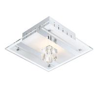 Plafonnier décoration métal laqué miroir verre satiné Diamantis 40100