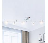 Plafonnier déformable 5 spots orientables inclinables comp LED 35 w acier brossé