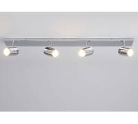 Plafonnier DEJAN Lindby, dimmable, argenté, Salle de bain, Métal, Moderne, Plafonnier Salle De Bain